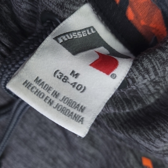 Russell Men's Tiger Camo Grey Hoodie Sz M - Picture 3 of 10